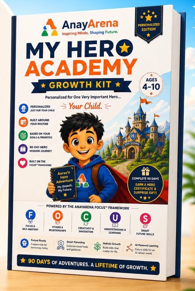 My Hero Academy Growth Kit — personalized book on a desk